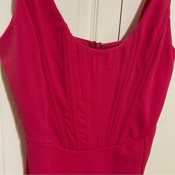 Lulus NWT Flirtatious Sensation Hot Pink Corset Bodycon Mini Dress Size Small - Picture 7 of 11